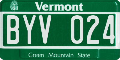 VT license plate BYV024