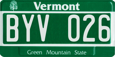 VT license plate BYV026