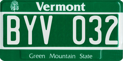 VT license plate BYV032