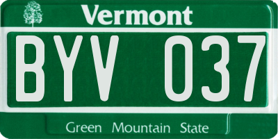 VT license plate BYV037