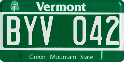 VT license plate BYV042