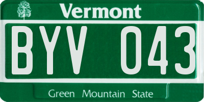 VT license plate BYV043