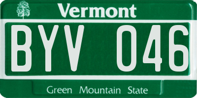 VT license plate BYV046