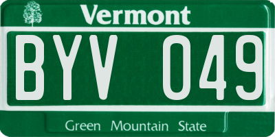 VT license plate BYV049