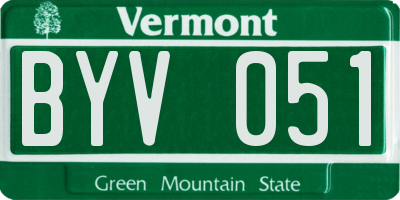 VT license plate BYV051