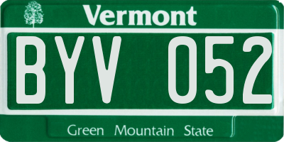 VT license plate BYV052