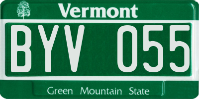 VT license plate BYV055