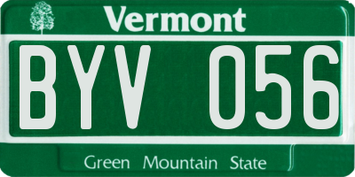 VT license plate BYV056