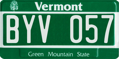 VT license plate BYV057