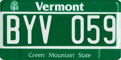 VT license plate BYV059