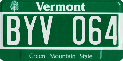 VT license plate BYV064