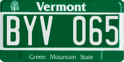 VT license plate BYV065
