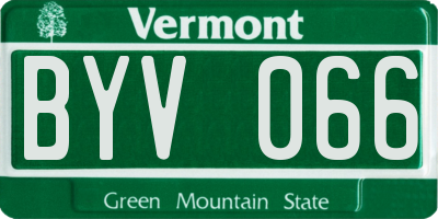 VT license plate BYV066