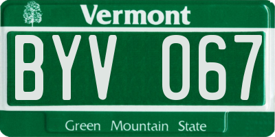 VT license plate BYV067