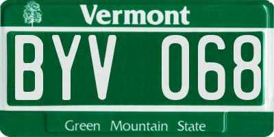 VT license plate BYV068