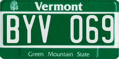 VT license plate BYV069
