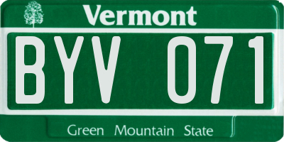 VT license plate BYV071
