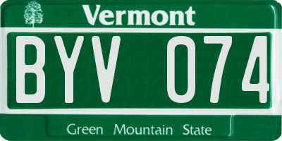 VT license plate BYV074