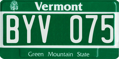 VT license plate BYV075