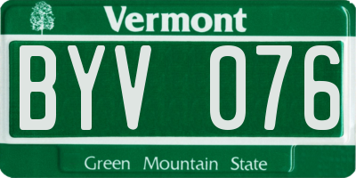 VT license plate BYV076