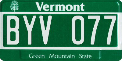 VT license plate BYV077