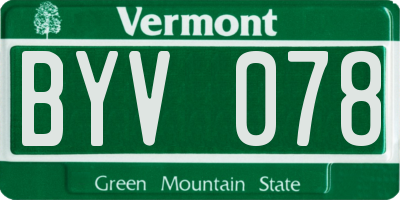 VT license plate BYV078