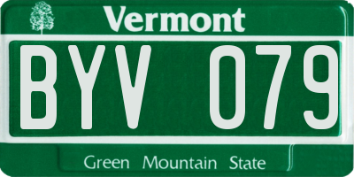 VT license plate BYV079