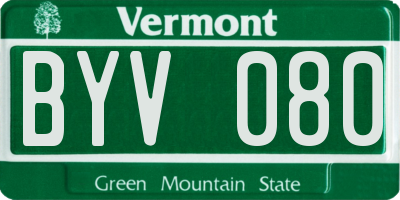 VT license plate BYV080