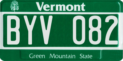 VT license plate BYV082