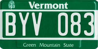 VT license plate BYV083
