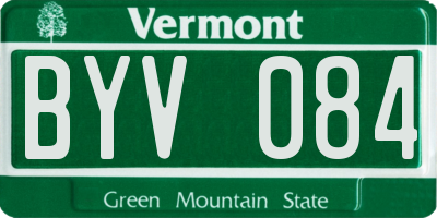 VT license plate BYV084