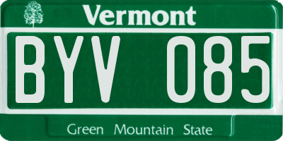 VT license plate BYV085