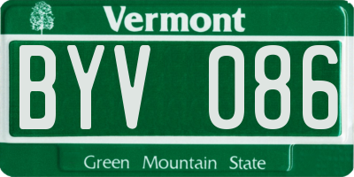 VT license plate BYV086