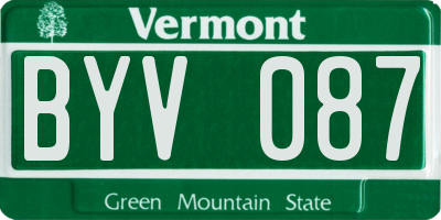 VT license plate BYV087