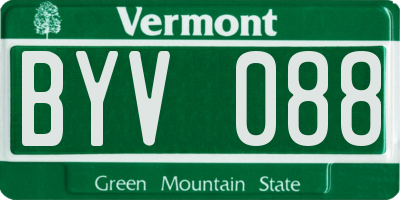 VT license plate BYV088