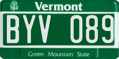 VT license plate BYV089