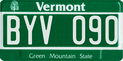 VT license plate BYV090