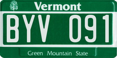 VT license plate BYV091