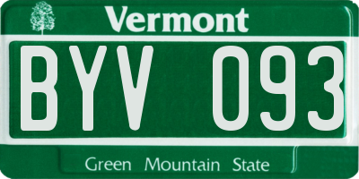 VT license plate BYV093