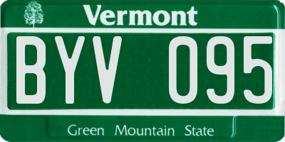 VT license plate BYV095