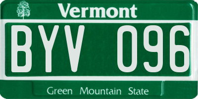 VT license plate BYV096