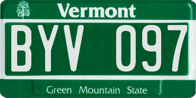 VT license plate BYV097