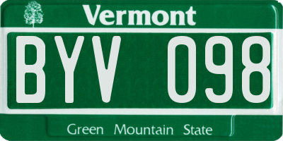 VT license plate BYV098