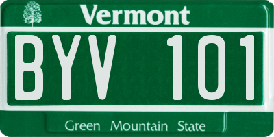 VT license plate BYV101