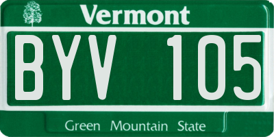 VT license plate BYV105
