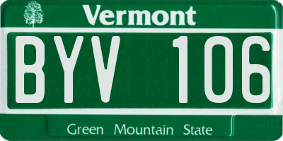 VT license plate BYV106