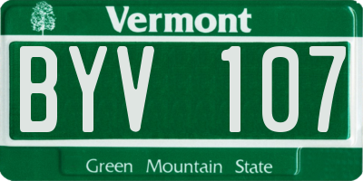 VT license plate BYV107
