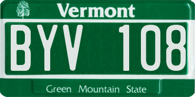 VT license plate BYV108