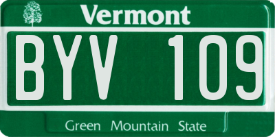 VT license plate BYV109