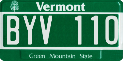VT license plate BYV110